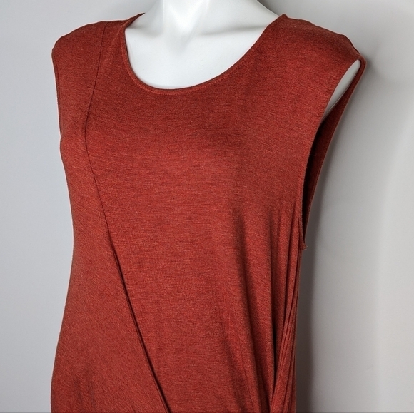 ✨3/$15 Anthro Vanessa Virginia burnt red/orange drop tie sleeveless tank S - Picture 5 of 8